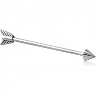 SURGICAL STEEL INDUSTRIAL BARBELL - ARROW PIERCING