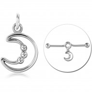 SURGICAL STEEL JEWELED CHARM FOR INDUSTRIAL BARBELL