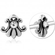 SURGICAL STEEL ADJUSTABLE SLIDING CHARM FOR INDUSTRIAL BARBELL PIERCING