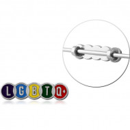 SURGICAL STEEL ADJUSTABLE SLIDING CHARM FOR INDUSTRIAL BARBELL PIERCING