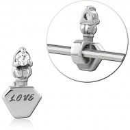 SURGICAL STEEL ADJUSTABLE SLIDING CHARM FOR INDUSTRIAL BARBELL PIERCING