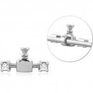 SURGICAL STEEL ADJUSTABLE SLIDING CHARM FOR INDUSTRIAL BARBELL PIERCING