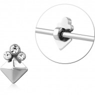 SURGICAL STEEL ADJUSTABLE SLIDING CHARM FOR INDUSTRIAL BARBELL PIERCING