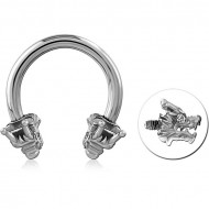 SURGICAL STEEL ATTACHMENT INTERNALLY THREADED FOR CIRCULAR BARBELL PIERCING