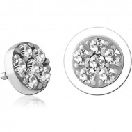 SURGICAL STEEL JEWELED MICRO ATTACHMENT FOR 1.6MM INTERNALLY THREADED PINS PIERCING