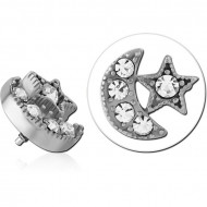 SURGICAL STEEL JEWELED ATTACHMENT FOR 1.6MM INTERNALLY THREADED PINS PIERCING