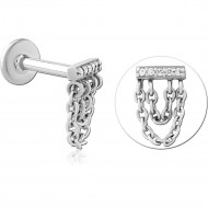 SURGICAL STEEL INTERNALLY THREADED JEWELED MICRO LABRET