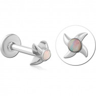 SURGICAL STEEL INTERNALLY THREADED JEWELED MICRO LABRET PIERCING