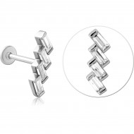 SURGICAL STEEL INTERNALLY THREADED JEWELED MICRO LABRET