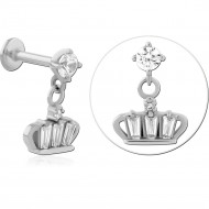 SURGICAL STEEL INTERNALLY THREADED JEWELED MICRO LABRET