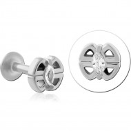 SURGICAL STEEL INTERNALLY THREADED JEWELLED MICRO LABRET