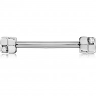 SURGICAL STEEL NIPPLE PIERCING INTERNAL THREADED BAR