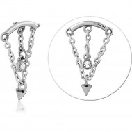 SURGICAL STEEL JEWELLED MICRO ATTACHMENT WITH CHAIN FOR 1.2 INTERALLY THREADED PINS