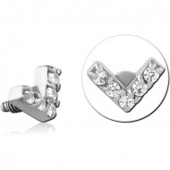 SURGICAL STEEL JEWELLED MICRO ATTACHMENT FOR 1.2MM INTERNALLY THREADED PINS