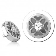 SURGICAL STEEL JEWELED MICRO ATTACHMENT FOR 1.2MM INTERNALLY THREADED PINS PIERCING