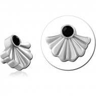 SURGICAL STEEL JEWELED MICRO ATTACHMENT FOR 1.2MM INTERNALLY THREADED PINS PIERCING