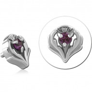 SURGICAL STEEL JEWELED MICRO ATTACHMENT FOR 1.2MM INTERNALLY THREADED PINS PIERCING