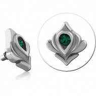 SURGICAL STEEL JEWELED MICRO ATTACHMENT FOR 1.2MM INTERNALLY THREADED PINS PIERCING