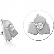 SURGICAL STEEL JEWELED MICRO ATTACHMENT FOR 1.2MM INTERNALLY THREADED PINS PIERCING