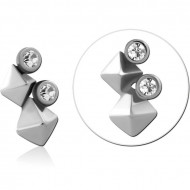 SURGICAL STEEL JEWELED MICRO ATTACHMENT FOR 1.2MM INTERNALLY THREADED PINS PIERCING