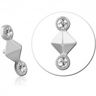 SURGICAL STEEL JEWELED MICRO ATTACHMENT FOR 1.2MM INTERNALLY THREADED PINS PIERCING