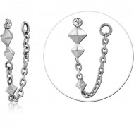 SURGICAL STEEL JEWELED MICRO ATTACHMENT FOR 1.2MM INTERNALLY THREADED PINS PIERCING