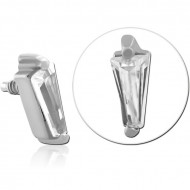 SURGICAL STEEL JEWELED MICRO ATTACHMENT FOR 1.2MM INTERNALLY THREADED PINS PIERCING