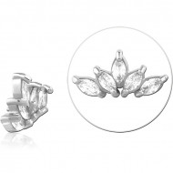 SURGICAL STEEL JEWELED MICRO ATTACHMENT FOR 1.2MM INTERNALLY THREADED PINS PIERCING