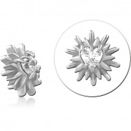 SURGICAL STEEL JEWELED MICRO ATTACHMENT FOR 1.2MM INTERNALLY THREADED PINS PIERCING