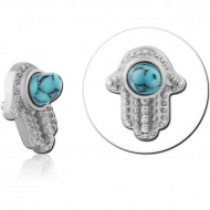 SURGICAL STEEL JEWELED MICRO ATTACHMENT FOR 1.2MM INTERNALLY THREADED PINS PIERCING