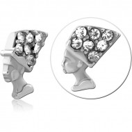 SURGICAL STEEL JEWELED MICRO ATTACHMENT FOR 1.2MM INTERNALLY THREADED PINS PIERCING