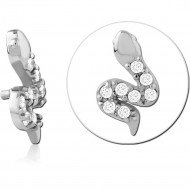 SURGICAL STEEL JEWELED MICRO ATTACHMENT FOR 1.2MM INTERNALLY THREADED PINS