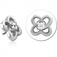 SURGICAL STEEL JEWELED MICRO ATTACHMENT FOR 1.2MM INTERNALLY THREADED PINS PIERCING
