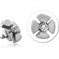 SURGICAL STEEL JEWELED MICRO ATTACHMENT FOR 1.2MM INTERNALLY THREADED PINS PIERCING
