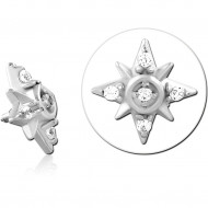 SURGICAL STEEL JEWELED MICRO ATTACHMENT FOR 1.2MM INTERNALLY THREADED PINS