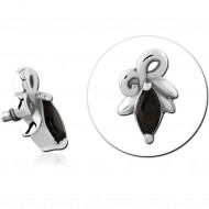 SURGICAL STEEL JEWELED MICRO ATTACHMENT FOR 1.2MM INTERNALLY THREADED PINS