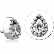SURGICAL STEEL JEWELED MICRO ATTACHMENT FOR 1.2MM INTERNALLY THREADED PINS