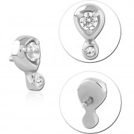 SURGICAL STEEL JEWELLED MICRO ATTACHMENT FOR 1.2MM INTERNALLY THREADED PINS