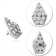 SURGICAL STEEL JEWELED MICRO ATTACHMENT FOR 1.2MM INTERNALLY THREADED PINS