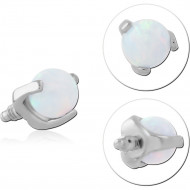 SURGICAL STEEL SYNTHETIC OPAL JEWELED MICRO ATTACHMENT FOR 1.2MM INTERNALLY THREADED PINS