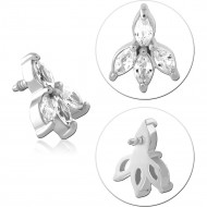 SURGICAL STEEL JEWELED MICRO ATTACHMENT FOR 1.2MM INTERNALLY THREADED PINS
