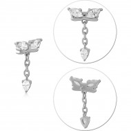 SURGICAL STEEL JEWELED MICRO ATTACHMENT FOR 1.2MM INTERNALLY THREADED PINS