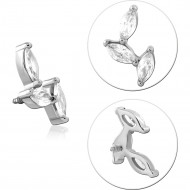 SURGICAL STEEL JEWELED MICRO ATTACHMENT FOR 1.2MM INTERNALLY THREADED PINS