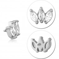 SURGICAL STEEL JEWELED MICRO ATTACHMENT FOR 1.2MM INTERNALLY THREADED PINS