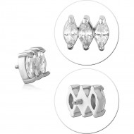 SURGICAL STEEL JEWELED MICRO ATTACHMENT FOR 1.2MM INTERNALLY THREADED PINS