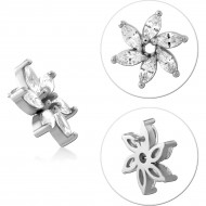 SURGICAL STEEL JEWELED MICRO ATTACHMENT FOR 1.2MM INTERNALLY THREADED PINS