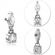SURGICAL STEEL JEWELLED MICRO ATTACHMENT FOR 1.2MM INTERNALLY THREADED PINS