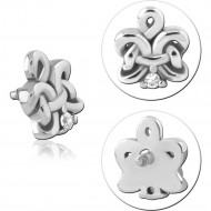 SURGICAL STEEL JEWELED MICRO ATTACHMENT FOR 1.2MM INTERNALLY THREADED PINS