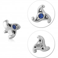 SURGICAL STEEL JEWELLED MICRO ATTACHMENT FOR 1.2MM INTERNALLY THREADED PINS