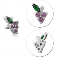 SURGICAL STEEL JEWELED MICRO ATTACHMENT FOR 1.2MM INTERNALLY THREADED PINS
